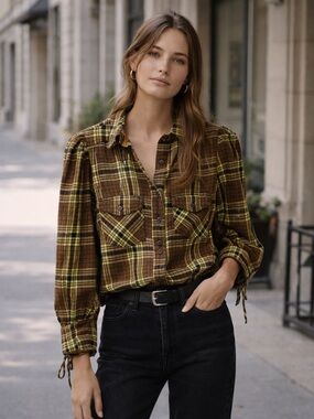Free People | Sun City Heritage Plaid  Button Up